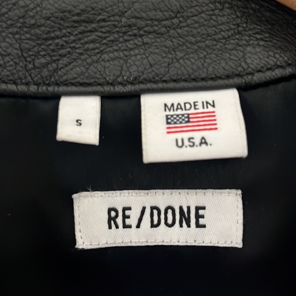 Re/done Leather Motorcycle Jacket, Sm - Picture 3 of 5